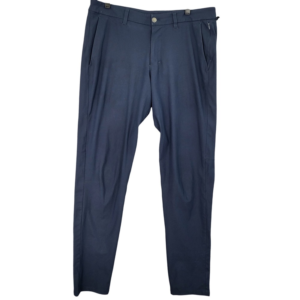 Lululemon‎ ABC Warpstreme Classic Fit Mens Pants Navy Blue Size 34 Fits 36x33